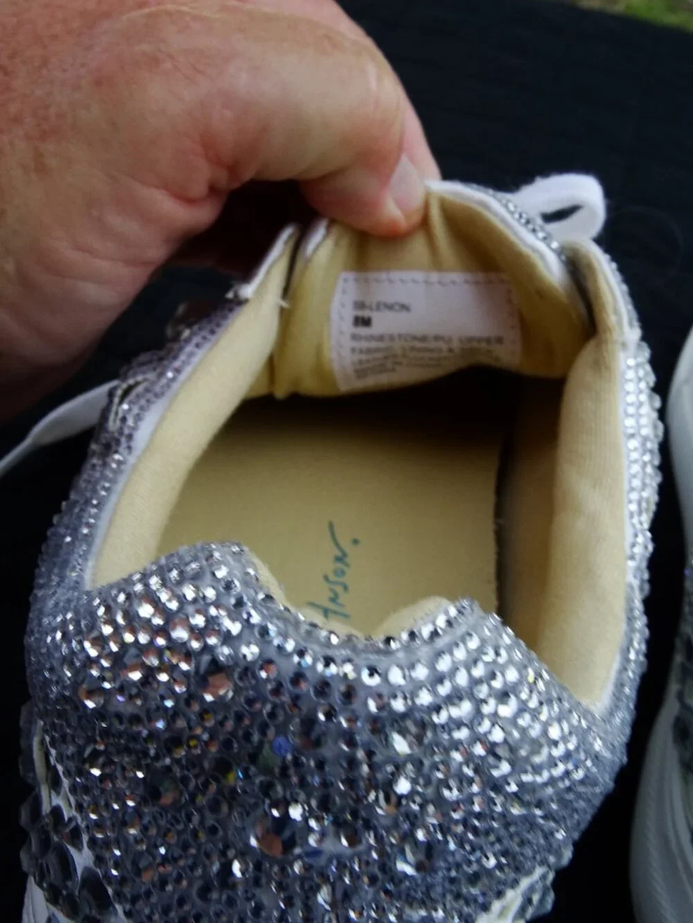 Lovely SB-Lenon Floral Rhinestone Platform Tennis Shoes 8M